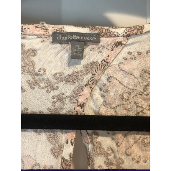 NWT Charlotte Russe XL Wrap Top Coverup Beach Swim Crop Top Boho - Picture 14 of 14